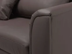Right Hand Leather Corner Sofa With Ottoman Brown Oslo