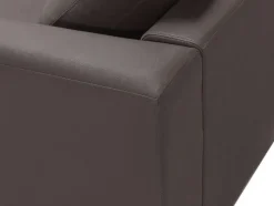 Right Hand Leather Corner Sofa With Ottoman Brown Oslo
