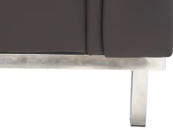 Right Hand Leather Corner Sofa With Ottoman Brown Oslo