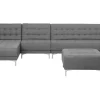 Right Hand Modular Fabric Sofa With Ottoman Grey Aberdeen