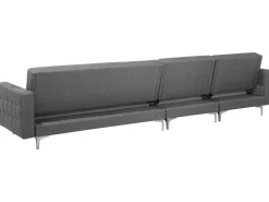 Right Hand Modular Fabric Sofa With Ottoman Grey Aberdeen