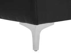 Right Hand Modular Faux Leather Sofa Black Aberdeen