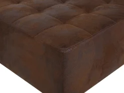 Right Hand Modular Faux Leather Sofa Brown Aberdeen