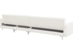 Right Hand Modular Faux Leather Sofa White Aberdeen