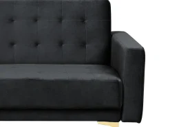Right Hand Modular Velvet Sofa With Ottoman Black Aberdeen