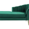 Right Hand Velvet Chaise Lounge Emerald Green Allier