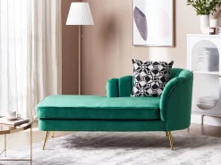 Right Hand Velvet Chaise Lounge Emerald Green Allier