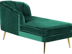Right Hand Velvet Chaise Lounge Emerald Green Allier