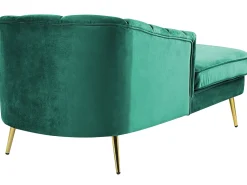 Right Hand Velvet Chaise Lounge Emerald Green Allier