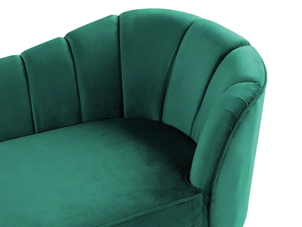 Right Hand Velvet Chaise Lounge Emerald Green Allier