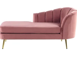 Right Hand Velvet Chaise Lounge Pink Allier