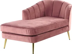 Right Hand Velvet Chaise Lounge Pink Allier