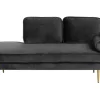 Right Hand Velvet Chaise Lounge Black Miramas