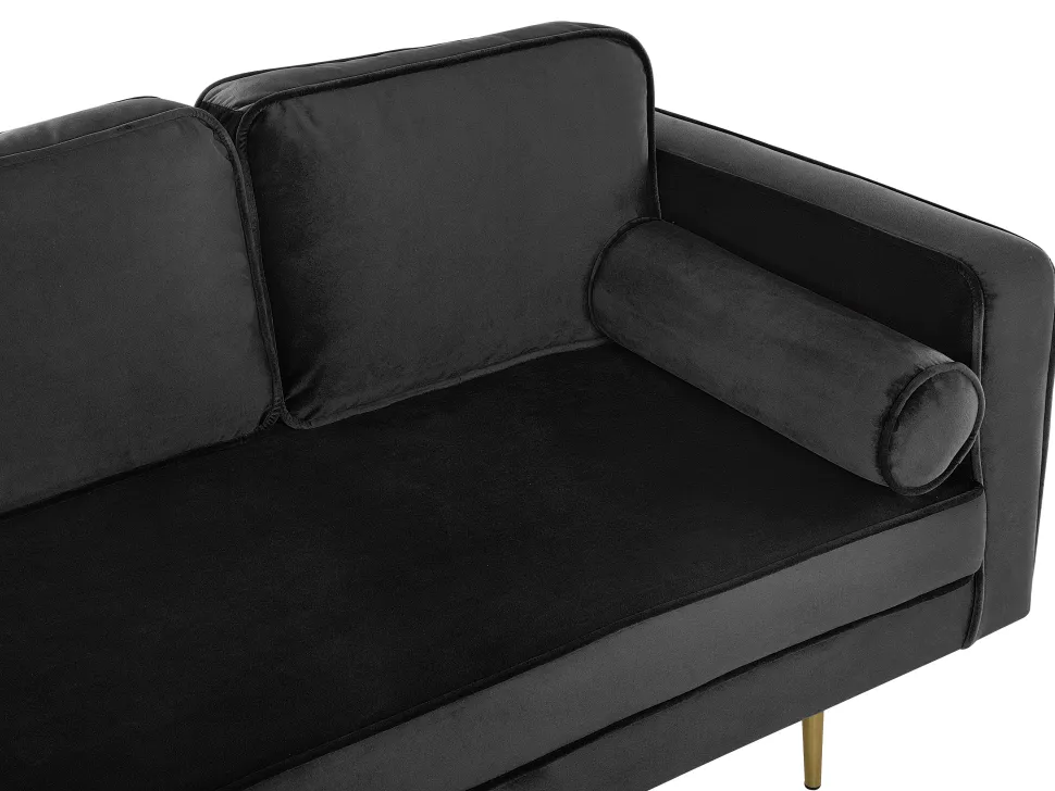 Right Hand Velvet Chaise Lounge Black Miramas