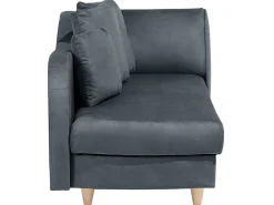 Right Hand Velvet Chaise Lounge With Storage Dark Grey Meri