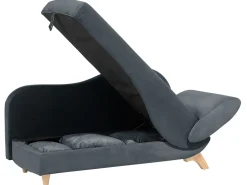 Right Hand Velvet Chaise Lounge With Storage Dark Grey Meri
