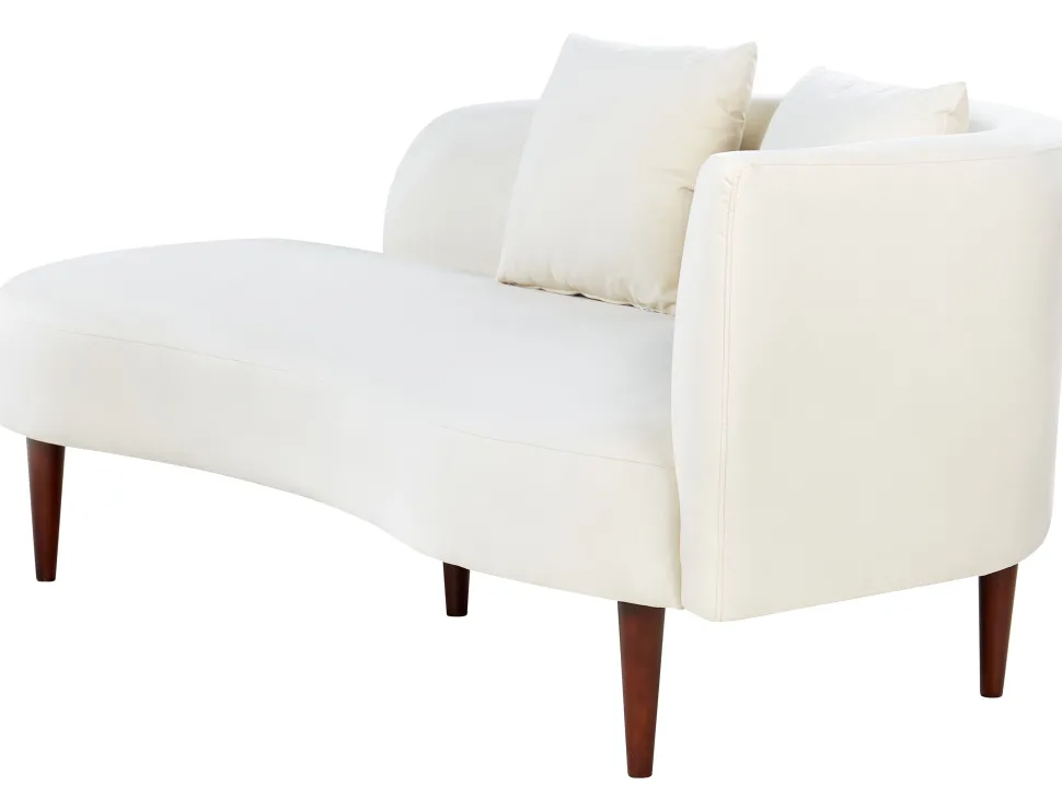 Right Hand Velvet Chaise Lounge Cream Chaumont