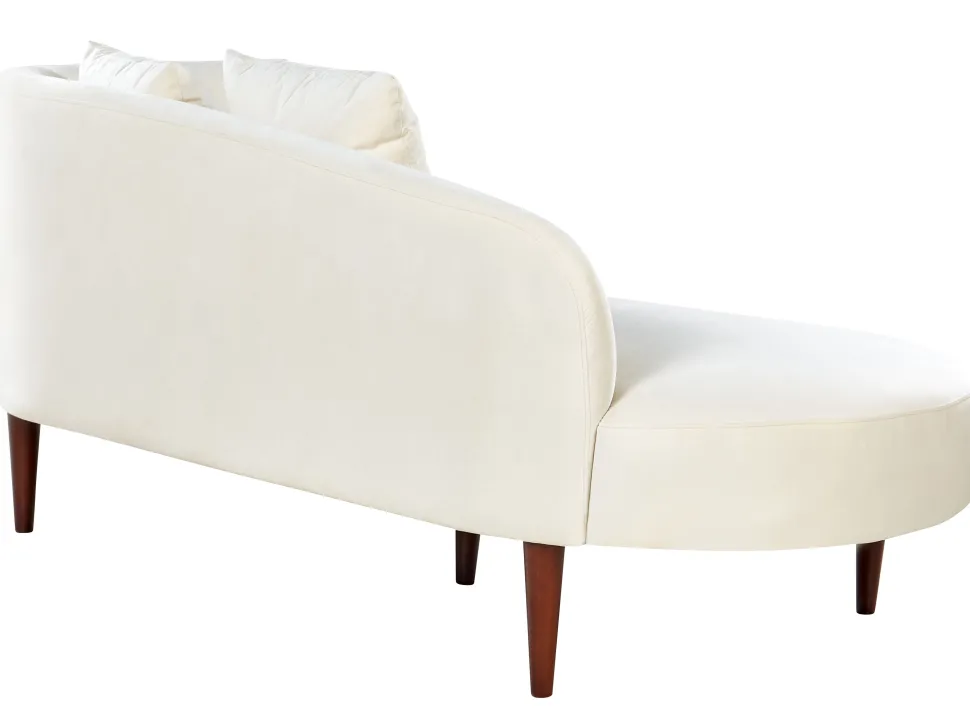 Right Hand Velvet Chaise Lounge Cream Chaumont