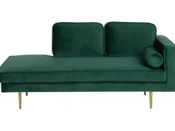 Right Hand Velvet Chaise Lounge Emerald Green Miramas