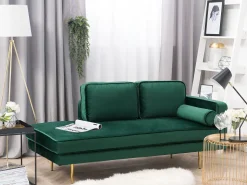 Right Hand Velvet Chaise Lounge Emerald Green Miramas