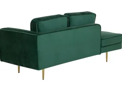 Right Hand Velvet Chaise Lounge Emerald Green Miramas