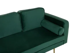 Right Hand Velvet Chaise Lounge Emerald Green Miramas