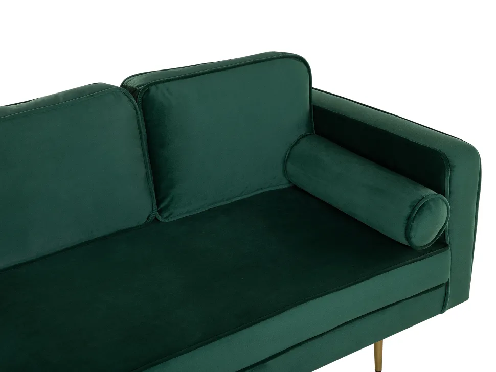 Right Hand Velvet Chaise Lounge Emerald Green Miramas