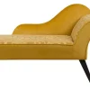 Right Hand Velvet Chaise Lounge Yellow Biarritz