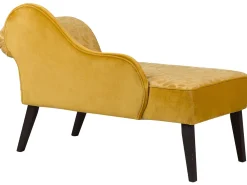 Right Hand Velvet Chaise Lounge Yellow Biarritz