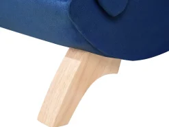 Right Hand Velvet Chaise Lounge With Storage Blue Meri