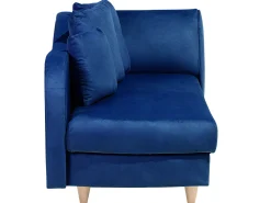Right Hand Velvet Chaise Lounge With Storage Blue Meri