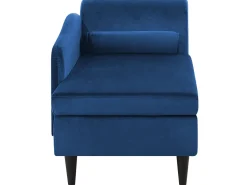 Right Hand Velvet Chaise Lounge Navy Blue Luiro