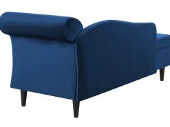 Right Hand Velvet Chaise Lounge Navy Blue Luiro
