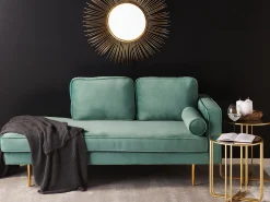 Right Hand Velvet Chaise Lounge Mint Green Miramas