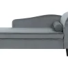Right Hand Velvet Chaise Lounge Light Grey Luiro