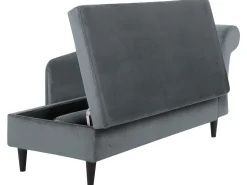 Right Hand Velvet Chaise Lounge Light Grey Luiro