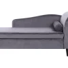 Right Hand Velvet Chaise Lounge Dark Grey Luiro