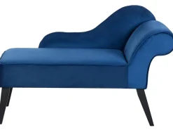 Right Hand Velvet Chaise Lounge Cobalt Blue Biarritz