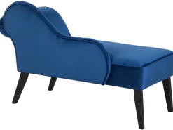 Right Hand Velvet Chaise Lounge Cobalt Blue Biarritz