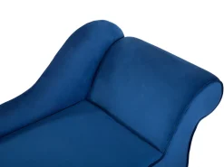 Right Hand Velvet Chaise Lounge Cobalt Blue Biarritz