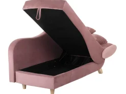 Right Hand Velvet Chaise Lounge With Storage Pink Meri
