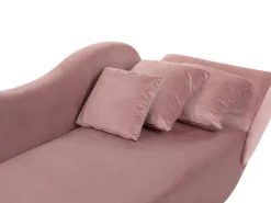 Right Hand Velvet Chaise Lounge With Storage Pink Meri