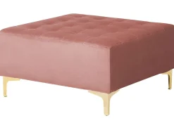 Right Hand Velvet Corner Sofa With Ottoman Pink Aberdeen