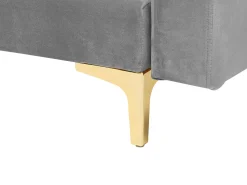 Right Hand Velvet Corner Sofa Grey Aberdeen