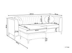 Right Hand Velvet Corner Sofa Grey Timra