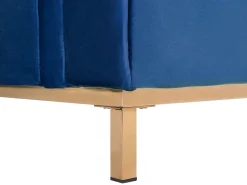 Right Hand Velvet Corner Sofa Navy Blue Oslo