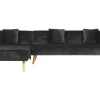 Right Hand Velvet Corner Sofa Bed Black Vadso