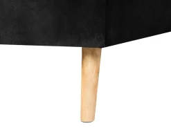 Right Hand Velvet Corner Sofa Bed Black Vadso