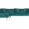 Right Hand Velvet Corner Sofa Bed Green Vadso