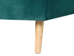 Right Hand Velvet Corner Sofa Bed Green Vadso